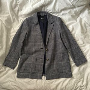 Madewell Dorset Blazer in Navy Glen Plaid. Size Medium.